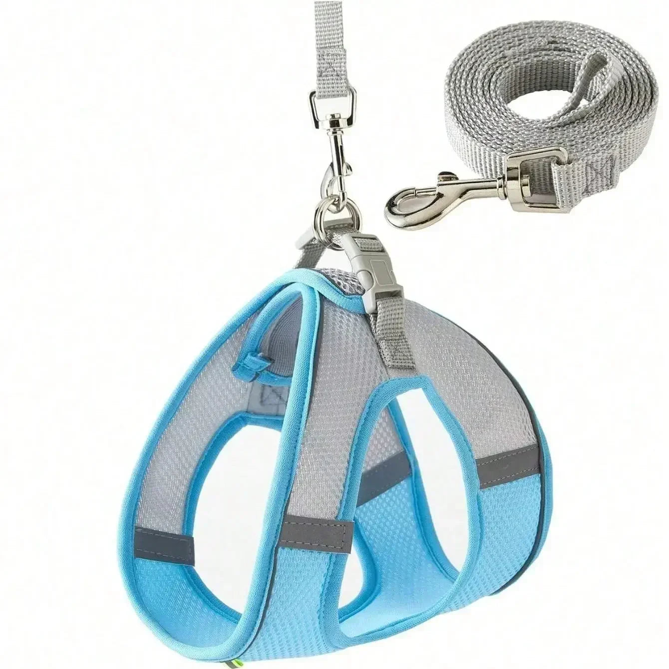 Adjustable Dog & Cat Harness Set – Small Dog Walking Vest with Leash
