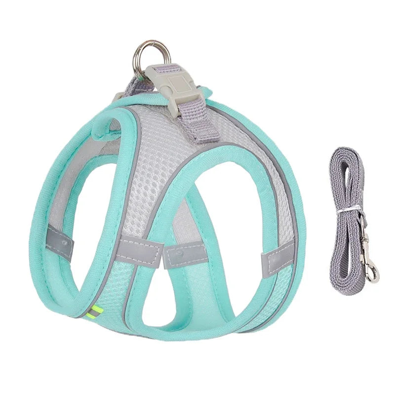 Adjustable Puppy Harness Set - Reflective Vest with Leash for Small Dogs