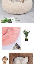 Plush Cat & Dog Nest – Warm Detachable Pet Bed for Winter