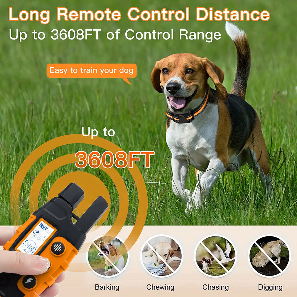 3300FT Dog Training Collar - Long Range Remote for 5-120lb Dogs