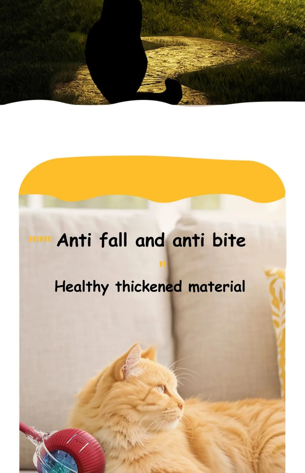 Automatic Cat Ball Toy – Smart Rolling Ball with Faux Tail