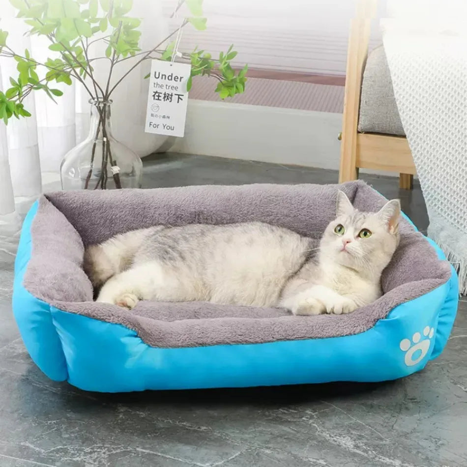 Large Square Pet Bed – Plush Washable Dog & Cat Sofa
