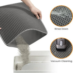Waterproof Cat Litter Mat – Double Layer Non-Slip Pet Clean Pad