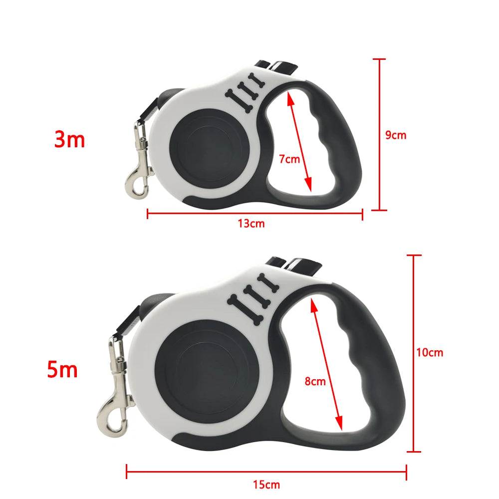 Retractable Dog & Cat Leash – 3m/5m Strong Nylon Lead
