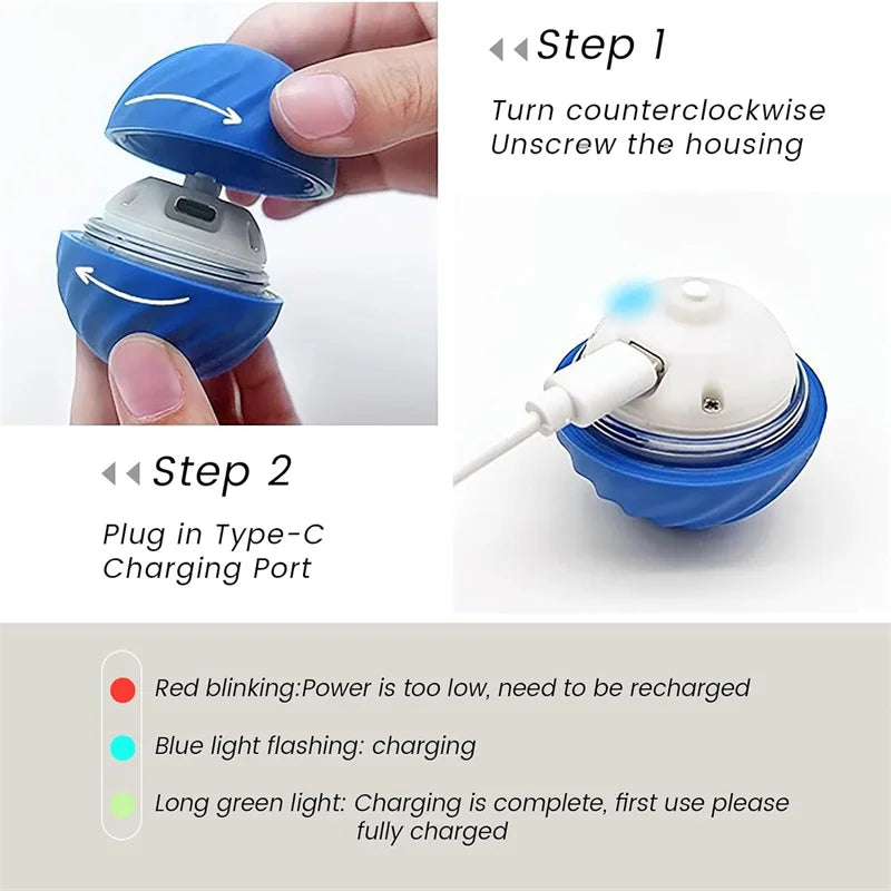 Smart Electronic Dog & Cat Toy Ball – USB Rechargeable Interactive Toy