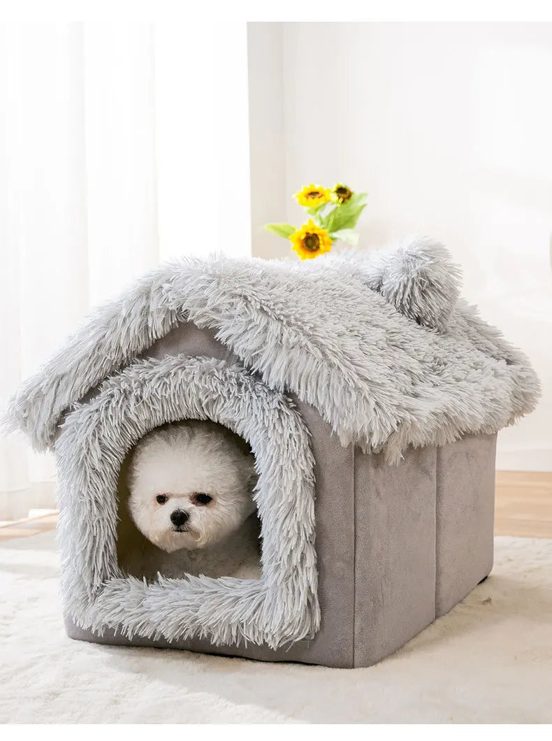 Medium Dog Kennel Bed – Soft Removable Winter Puppy House