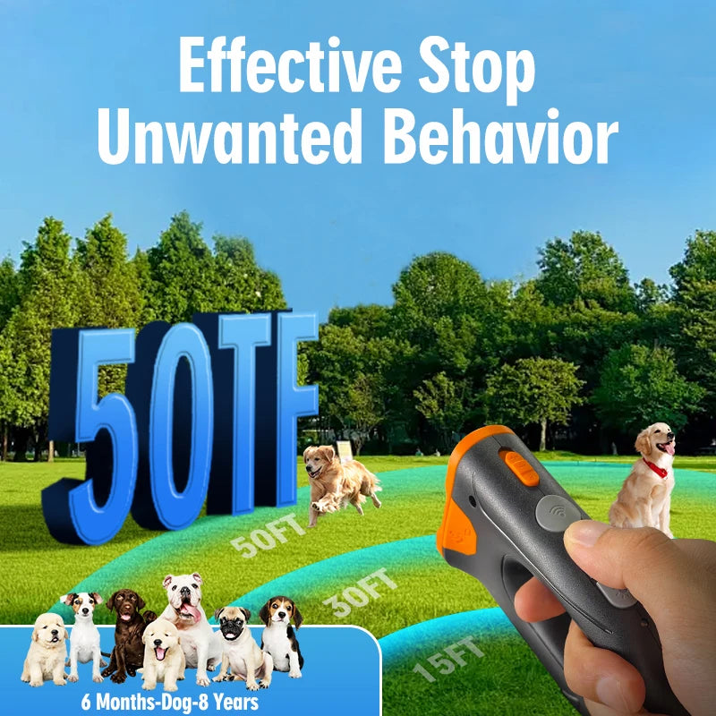 Ultrasonic Dog Training Device - Anti-Bark Deterrent with LED Flashlight