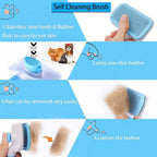 Pet Grooming Brush – Dog & Cat Hair Remover Comb for Long Hair