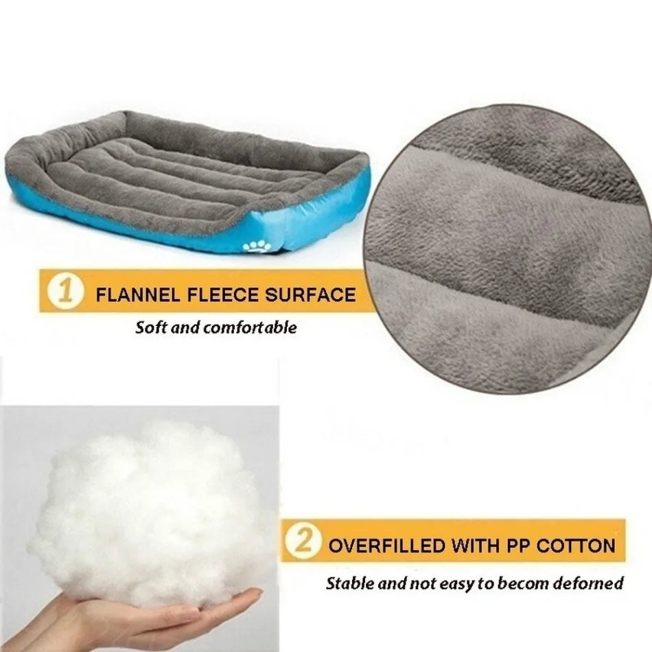Large Square Pet Bed – Plush Washable Dog & Cat Sofa