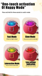 Smart Interactive Cat Ball - Automatic Rolling with Tail & Obstacle Avoidance