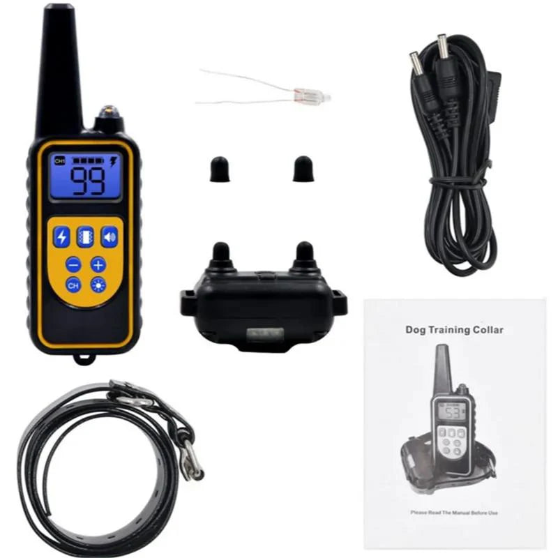 Waterproof Dog Training Collar - 800M Remote with 99 Vibration/Shock Levels