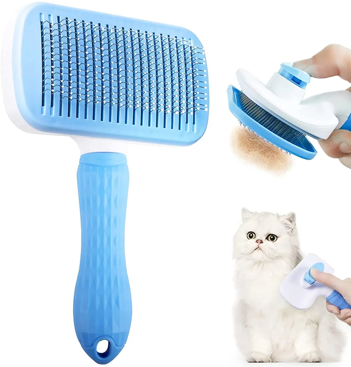 Pet Grooming Brush – Dog & Cat Hair Remover Comb for Long Hair