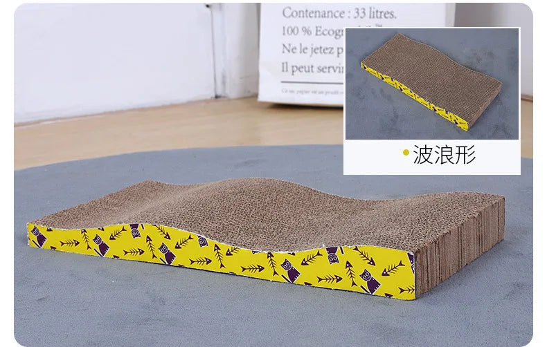 Corrugated Cat Scratching Board with Catnip - Multi-Functional Claw Grinding Plate