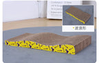 Corrugated Cat Scratching Board with Catnip - Multi-Functional Claw Grinding Plate