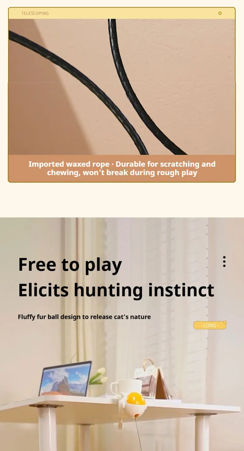 Automatic Lifting Cat Toy - Electric Teaser Ball with Adjustable Clamp