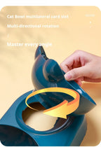 3-in-1 Pet Bowl Set – Tilted Cat & Dog Food Bowl with Water Feeder