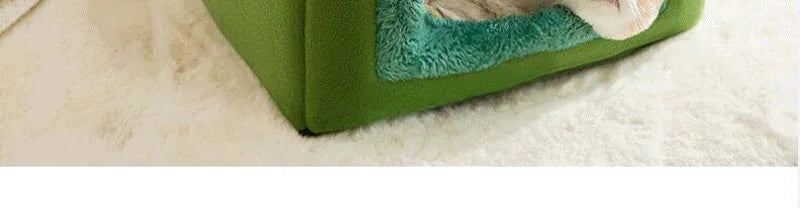 Foldable Dog & Cat House Bed – Warm Pet Nest for Small & Medium Pets