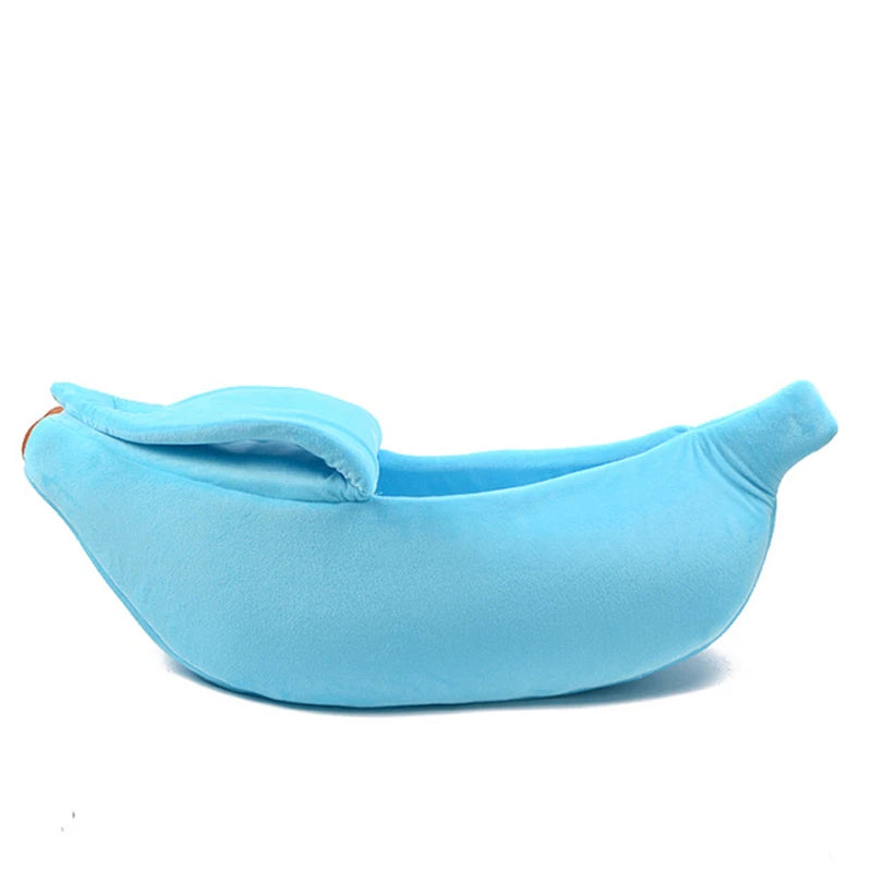 Banana Cat Bed - Cute Fruit-Shaped Pet Bed with Thick Cushion