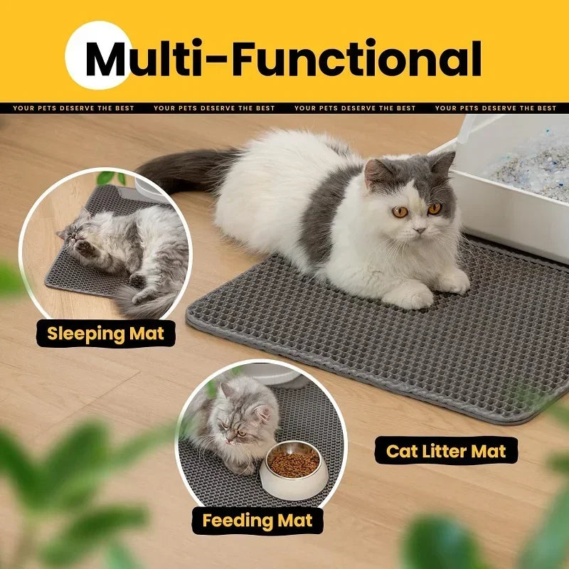 Waterproof Cat Litter Mat – Double Layer Non-Slip Pet Clean Pad