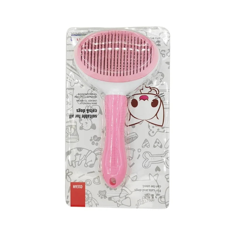Self-Cleaning Pet Hair Comb – Cat & Dog Grooming Slicker Brush