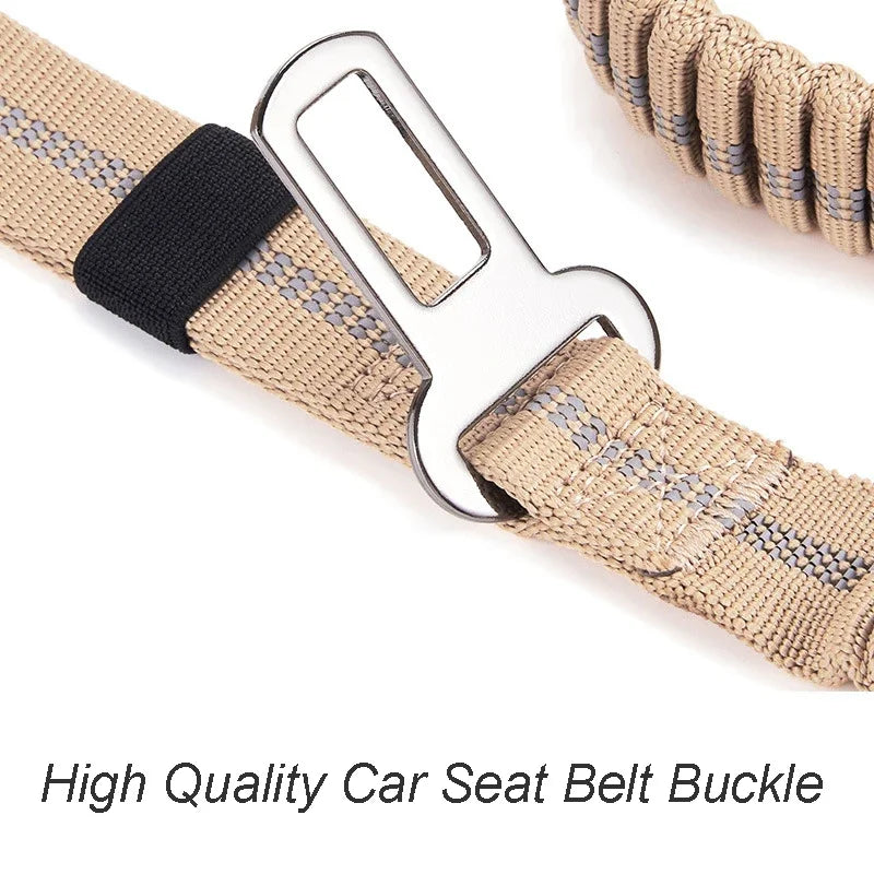 Reflective Bungee Dog Leash – Heavy-Duty No-Pull Leash with Seatbelt