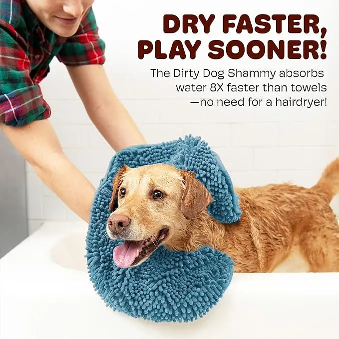 Super Absorbent Pet Bath Towel - Quick-Dry Chenille Dog & Cat Drying Towel