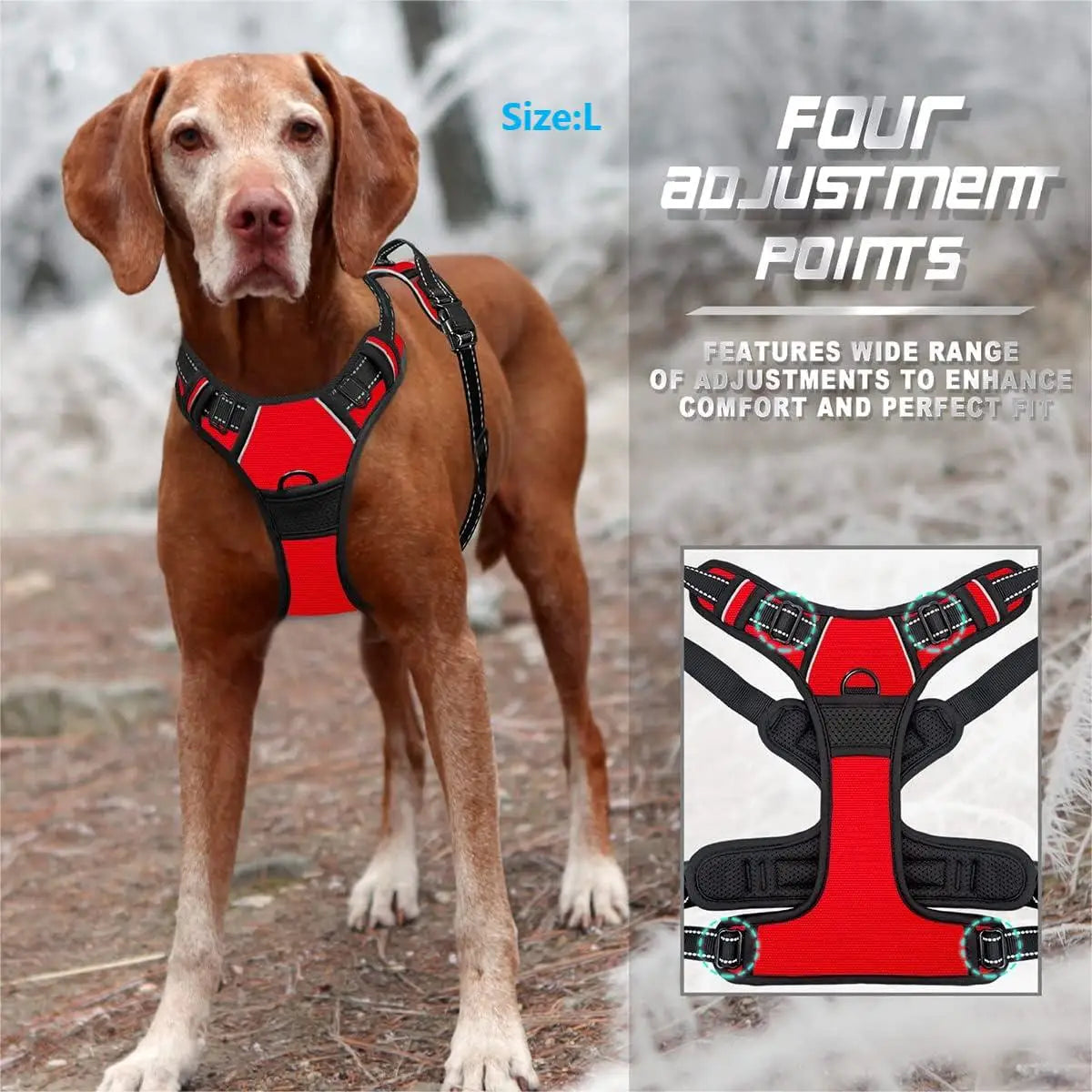 No-Pull Dog Harness – Front Clip Reflective Heavy-Duty for Large Dogs