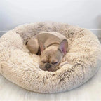 Round Plush Pet Bed – Soft Warm Dog & Cat Bed for Winter
