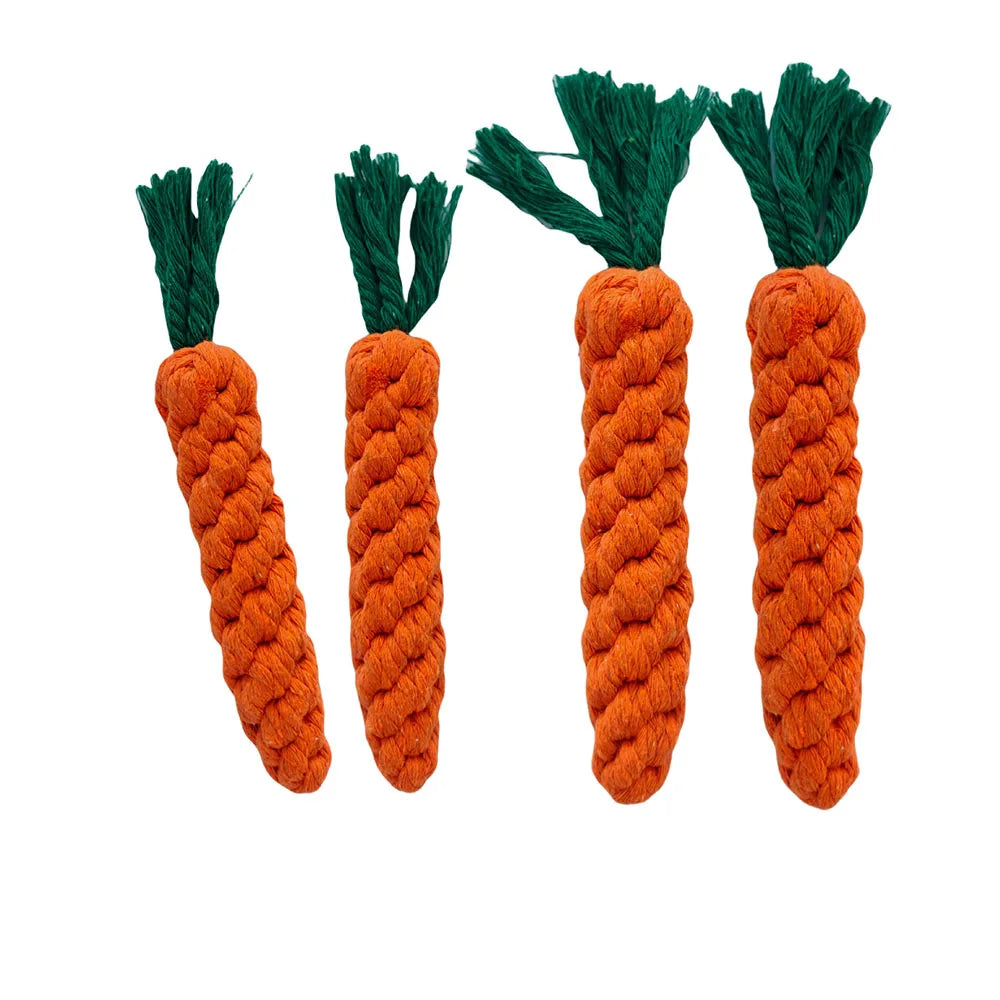 Carrot-Shaped Dog Chew Toy – Durable Rope for Puppies