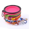 H36b54ede14014b5ea18c7f7b91fb6b06Z.webp Collapsible Silicone Pet Bowl - 2-in-1 Food & Water Container with Carabiner