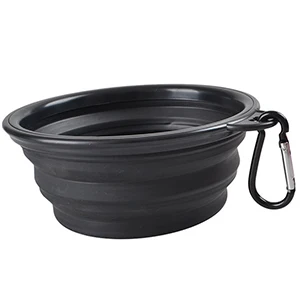 H3aa4f1e0395043f18976bfd653197c1bB.webp Collapsible Silicone Pet Bowl - 2-in-1 Food & Water Container with Carabiner