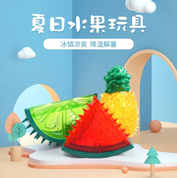 Freezable Cooling Chew Toy - Summer Fruit Design for Dogs & Cats