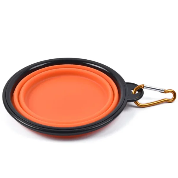 H799316bcbefa499f8e04862ac0579974G.webp Collapsible Silicone Pet Bowl - 2-in-1 Food & Water Container with Carabiner