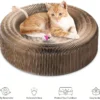 Foldable Cat Scratcher Bed - Curved Cardboard Scratcher & Lounge