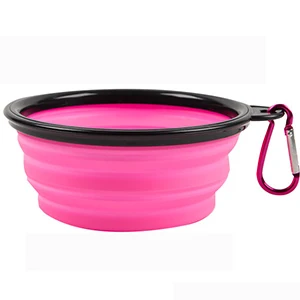 Ha92dc10532744f71897e2d20a3063d5bW.webp Collapsible Silicone Pet Bowl - 2-in-1 Food & Water Container with Carabiner