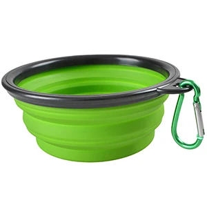Hb696813462b54a5ebc7a78d22b0b153dJ.webp Collapsible Silicone Pet Bowl - 2-in-1 Food & Water Container with Carabiner