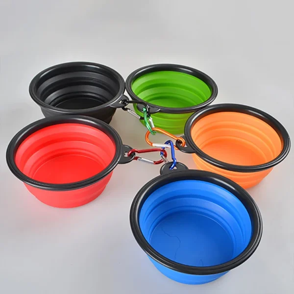 Hbb71112e23e445caa5e7b6d7e4f5f7f1B.webp Collapsible Silicone Pet Bowl - 2-in-1 Food & Water Container with Carabiner