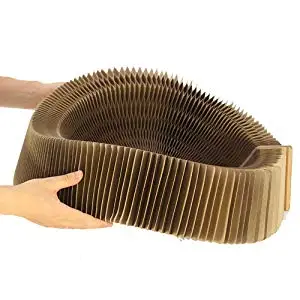 Foldable Cat Scratcher Bed - Curved Cardboard Scratcher & Lounge