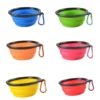 Hefb164d118894f8093a00f8311f7c1732.webp Collapsible Silicone Pet Bowl - 2-in-1 Food & Water Container with Carabiner