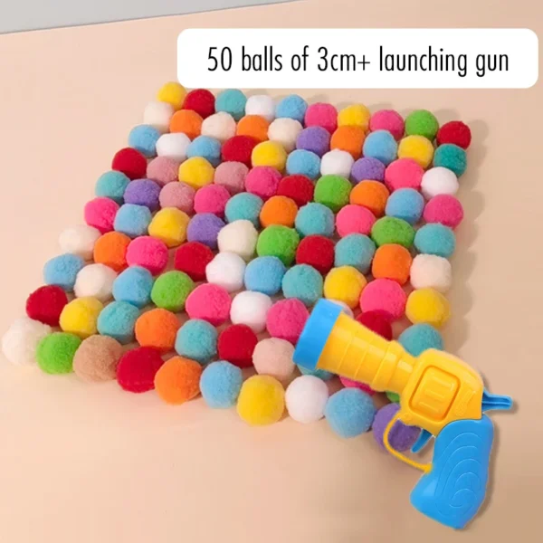 Cat Ball Launcher Toy - Plush Balls with Shooting Gun
