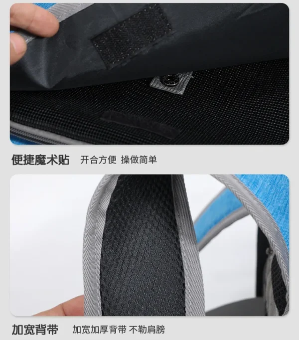 Dog or Cat Bike Basket Expandable Soft Sided Pet Carrier Backpack with 4 Open Doors Foldable Dog Bike Carrier