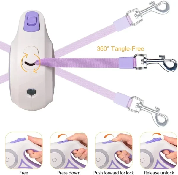 LED Retractable Dog Leash - Illuminated Roulette Leash with 3M/5M Options