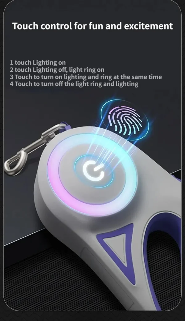 LED Retractable Dog Leash - Illuminated Roulette Leash with 3M/5M Options