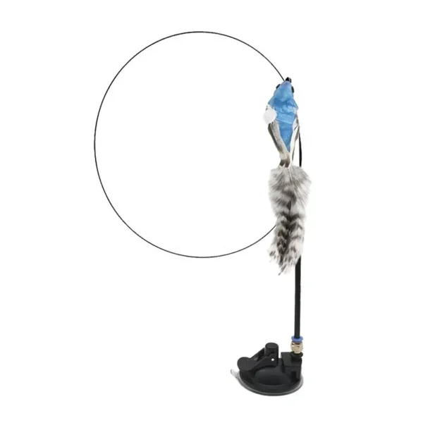 S0b87b89f3e704a159d924df67282d7f5h.webp Interactive Cat Feather Toy - Suction Cup Mounted with Replaceable Feathers