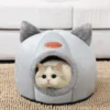 S0c60f2453538437bab40fbd70a8c6ce4f.webp Cat Head Cat House - Semi-Closed Sleep Cave with Non-Slip Base