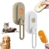 S0de75d0fe41946e683307a1128c19950b.webp USB Rechargeable Pet Grooming Brush - 3-in-1 Steam, Massage & Hair Removal