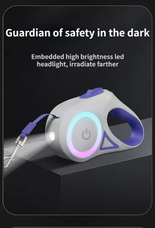 LED Retractable Dog Leash - Illuminated Roulette Leash with 3M/5M Options