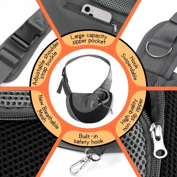 Foldable Pet Carrier Bag - Breathable Shoulder Bag for Small Dogs & Cats