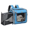 Dog or Cat Bike Basket Expandable Soft Sided Pet Carrier Backpack with 4 Open Doors Foldable Dog Bike Carrier