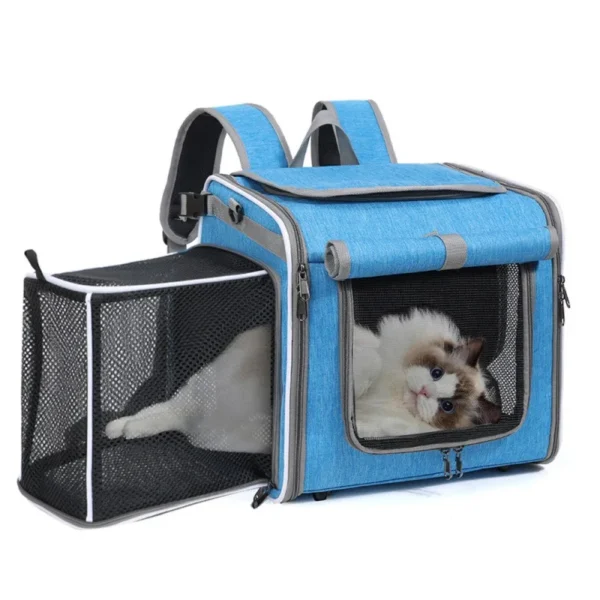 Dog or Cat Bike Basket Expandable Soft Sided Pet Carrier Backpack with 4 Open Doors Foldable Dog Bike Carrier